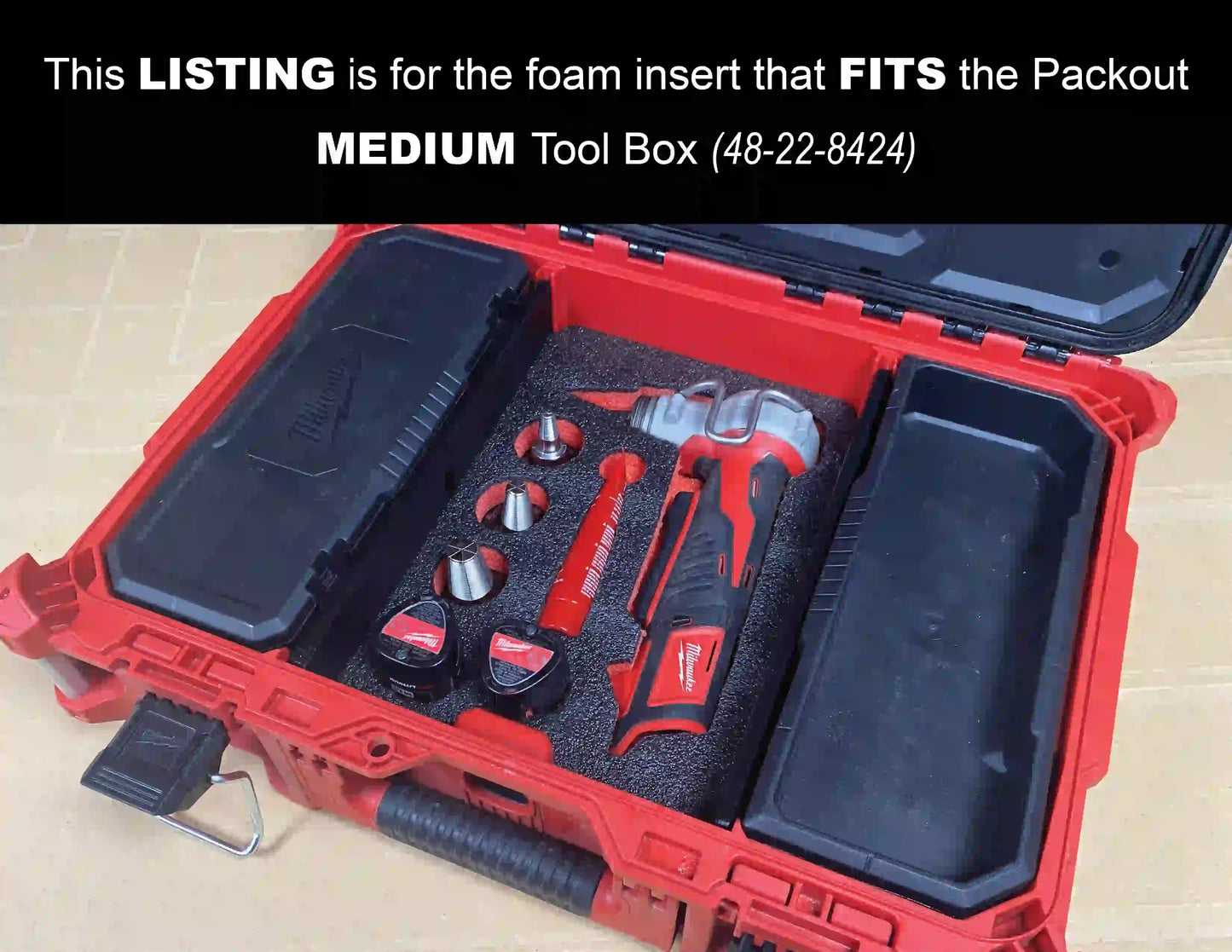 FOAM INSERT & Dividers For Milwaukee M12 ProPex Tool Kit 2432-22 for Packout Medium Tool Box