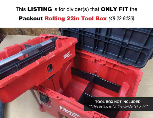 Stubby Divider for Packout Rolling 22in Tool Box 48-22-8426 - Compatible with Packout Tool Tray 48-22-8045