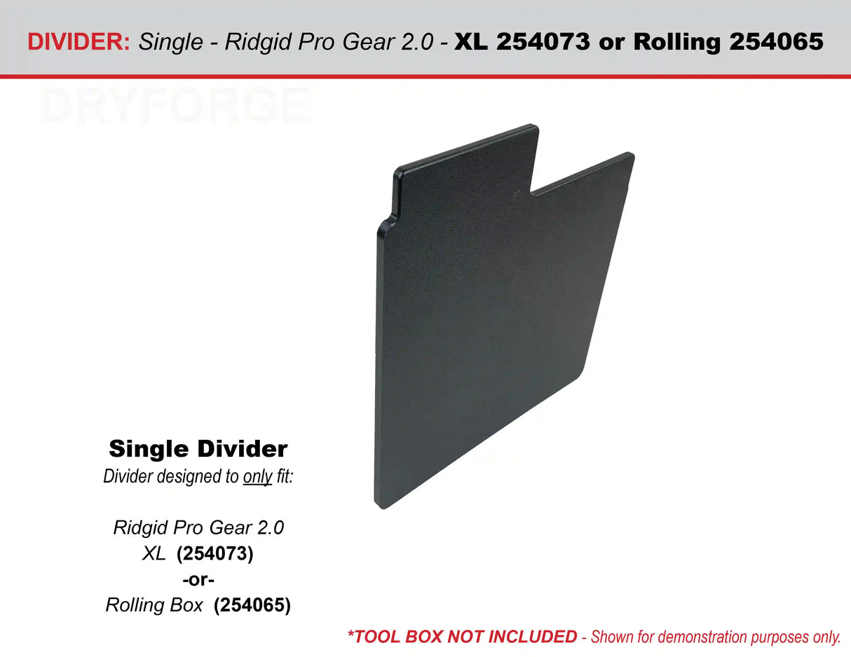 Dividers for Ridgid Pro Gear 2.0 Rolling Tool Box or XL Tool Box - Tools/Case NOT Included