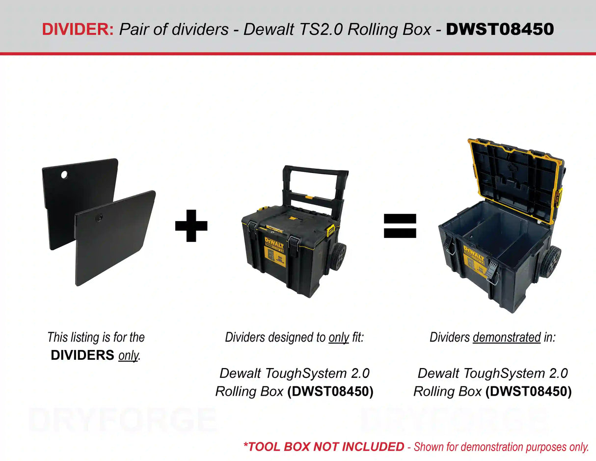 Dividers for Dewalt ToughSystem 2.0 Rolling Tool Box DWST08450 - Tools/Case NOT Included