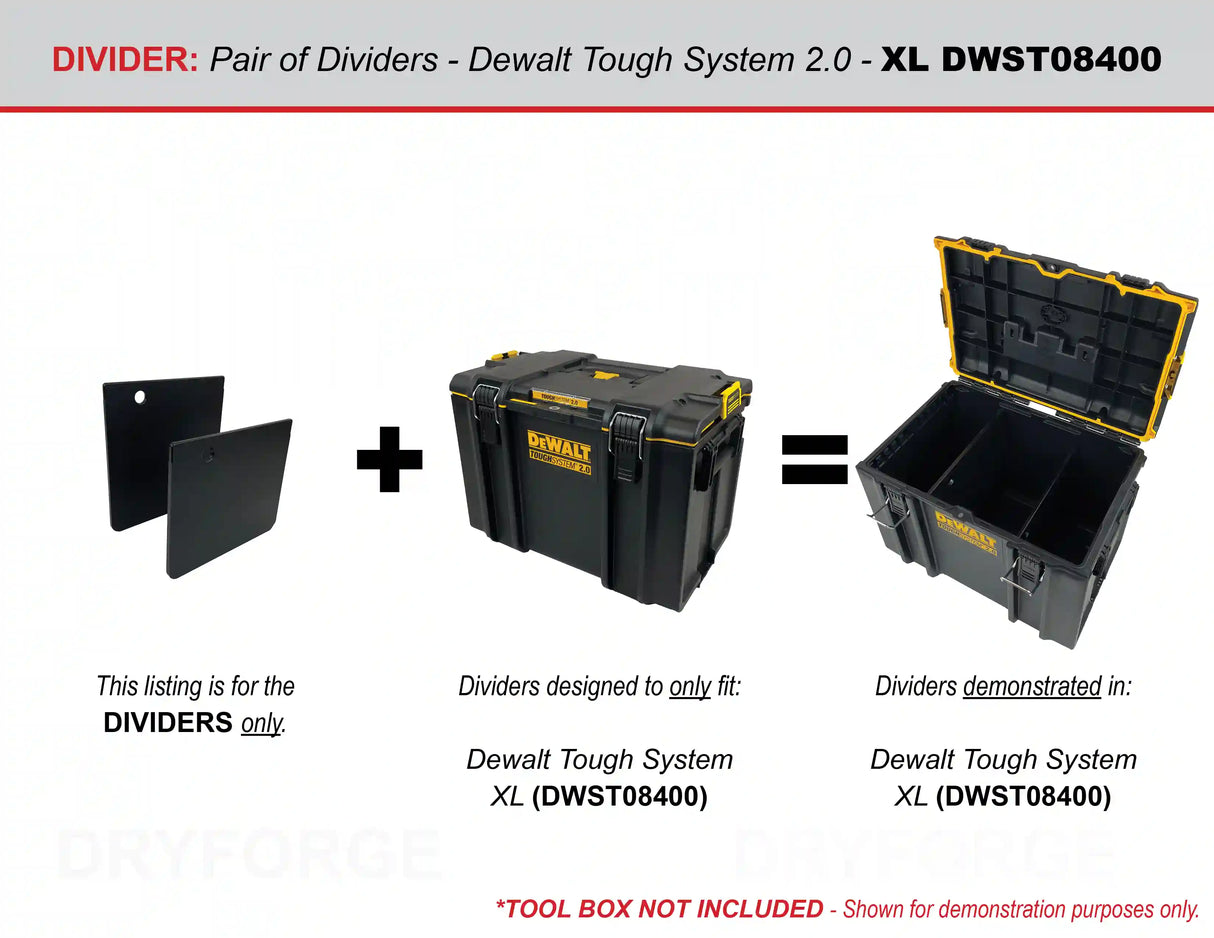 Dividers for Dewalt ToughSystem 2.0 XL Tool Box DWST08400 - Tools/Case NOT Included