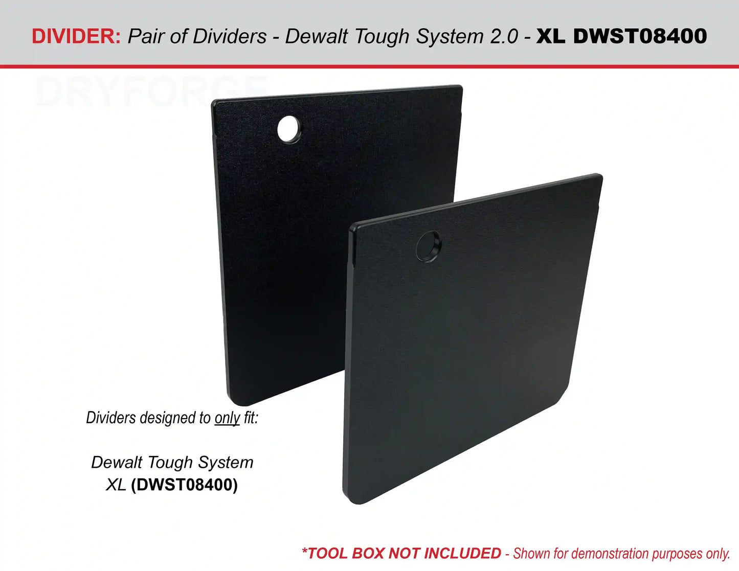 Dividers for Dewalt ToughSystem 2.0 XL Tool Box DWST08400- Tool Box NOT Included