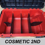 Plastic Dividers with slight cosmetic blemishes that insert into the plastic slots in the Milwaukee Packout Tool Chest model 48-22-8428 to create separate compartments for tools, supplies and other items for imroved tool box organization