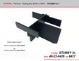 Shorter black plastic divider rack designed for a rolling box, shown on a white background with technical specifications and configuration text.