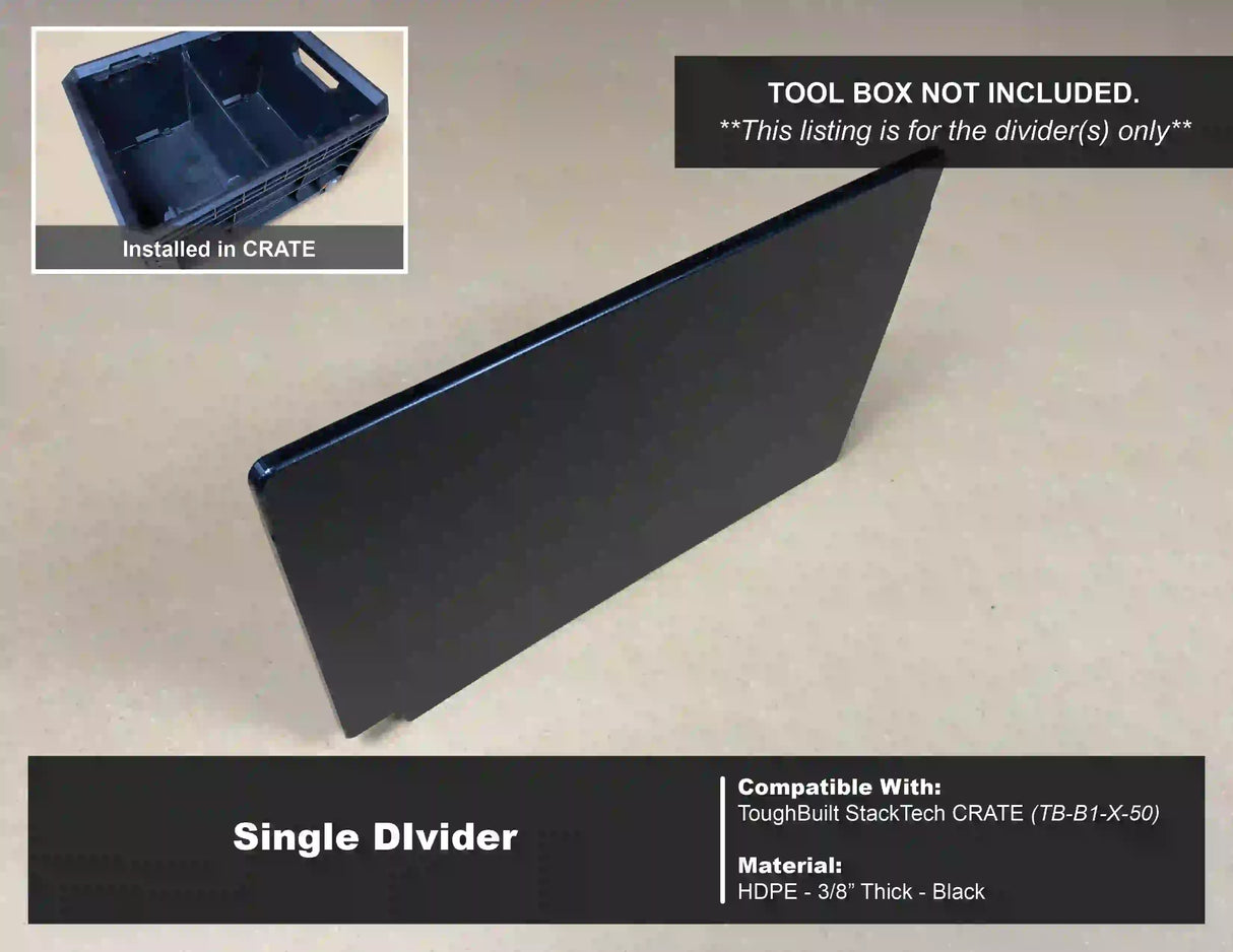 Divider for ToughBuilt StackTech CRATE Tool Box - Tools/Case NOT Included