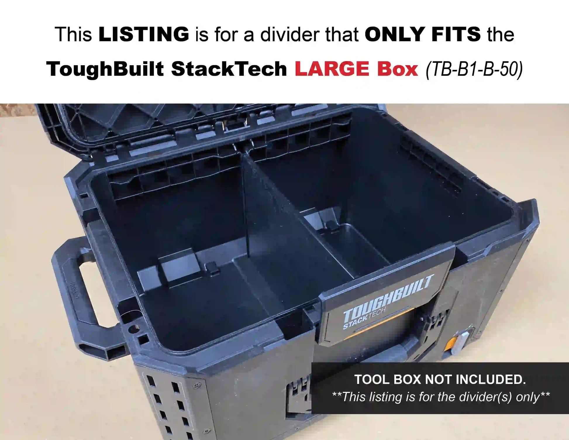 Divider for ToughBuilt StackTech Large Tool Box - Tools/Case NOT Inclu ...