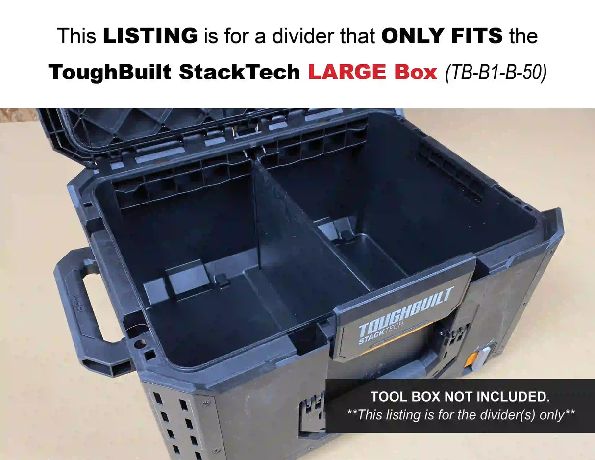 Divider for ToughBuilt StackTech Large Tool Box - Tools/Case NOT Included