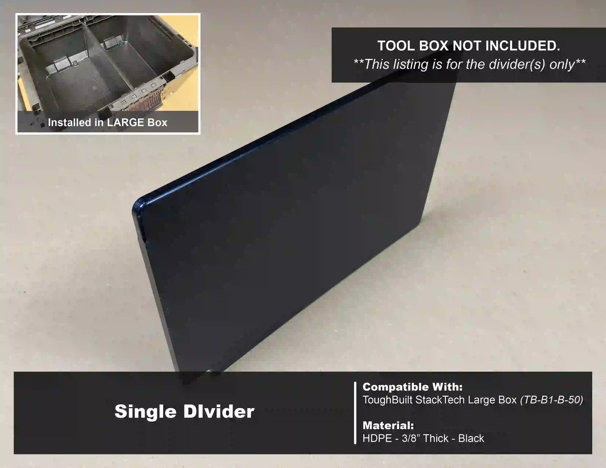 Divider for ToughBuilt StackTech Large Tool Box - Tools/Case NOT Included