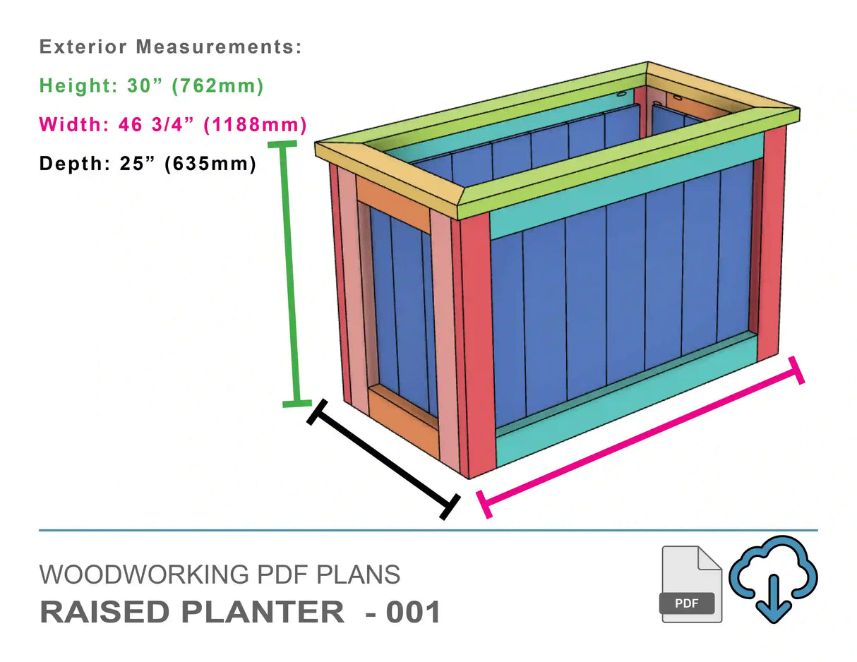 Cedar Raised Planter Box Woodworking Plans