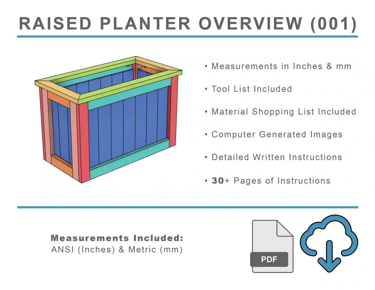 Cedar Raised Planter Box Woodworking Plans