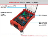 FOAM INSERT to store M12 Green 125ft Laser 3622-20 in a Milwaukee Packout 5 Compartment Small Parts Organizer - Tools/Case NOT Included