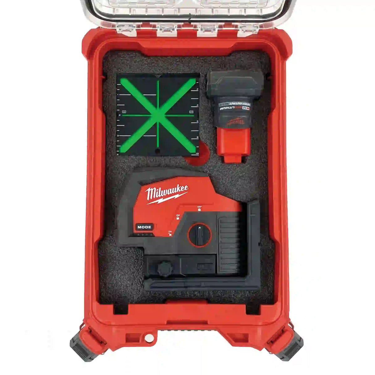 FOAM INSERT to store M12 Green 125ft Laser 3622-20 in a Milwaukee Packout 5 Compartment Small Parts Organizer - Tools/Case NOT Included