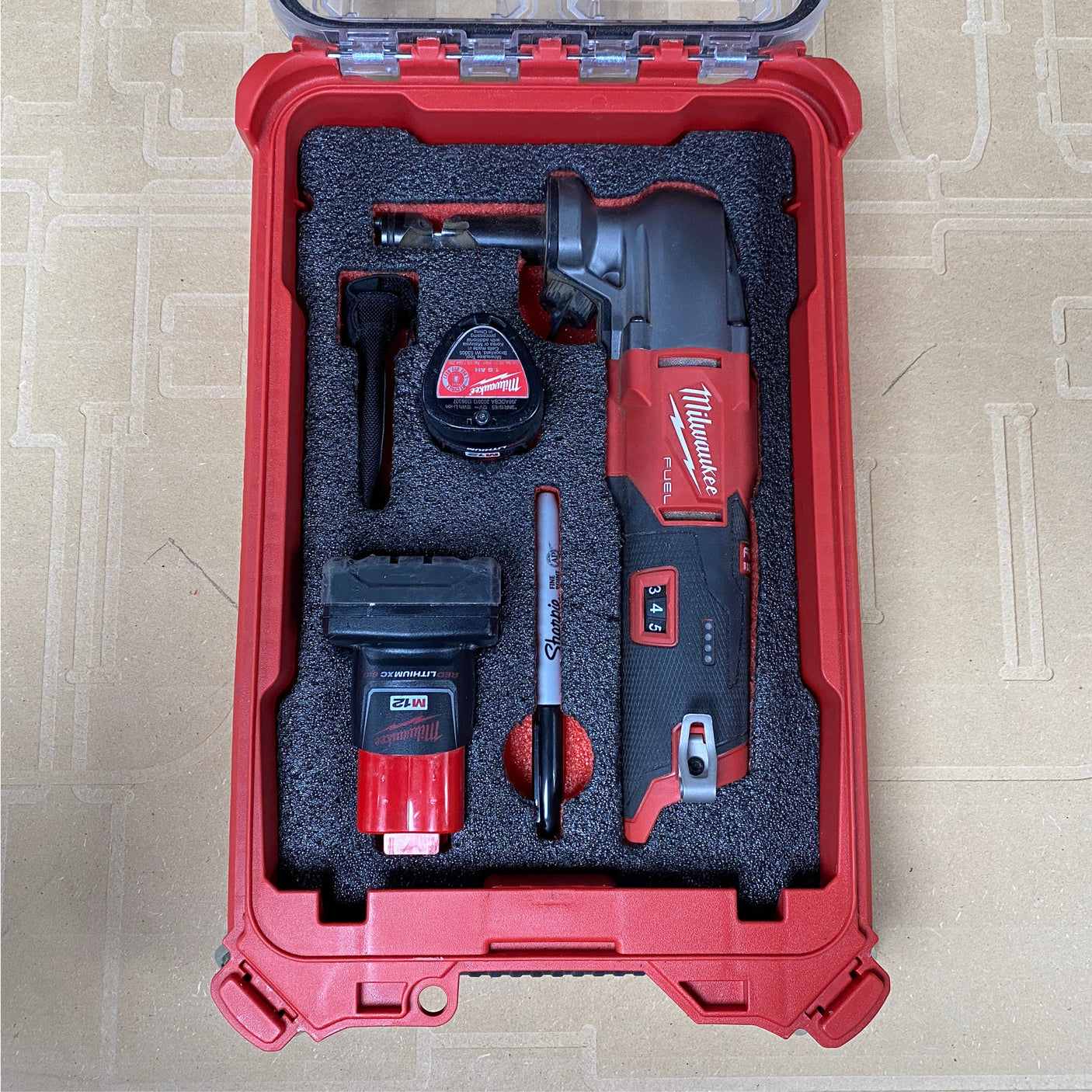 FOAM INSERT to store M12 Fuel 16 Gauge Nibbler in a Milwaukee Packout 5 Compartment Small Parts Organizer - Tools/Case NOT Included