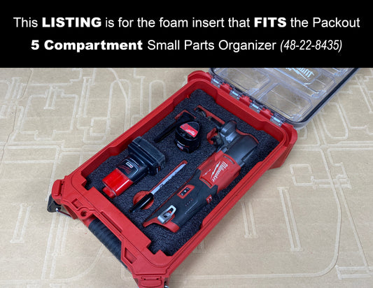 FOAM INSERT to store M12 Fuel 16 Gauge Nibbler in a Milwaukee Packout 5 Compartment Small Parts Organizer - Tools/Case NOT Included