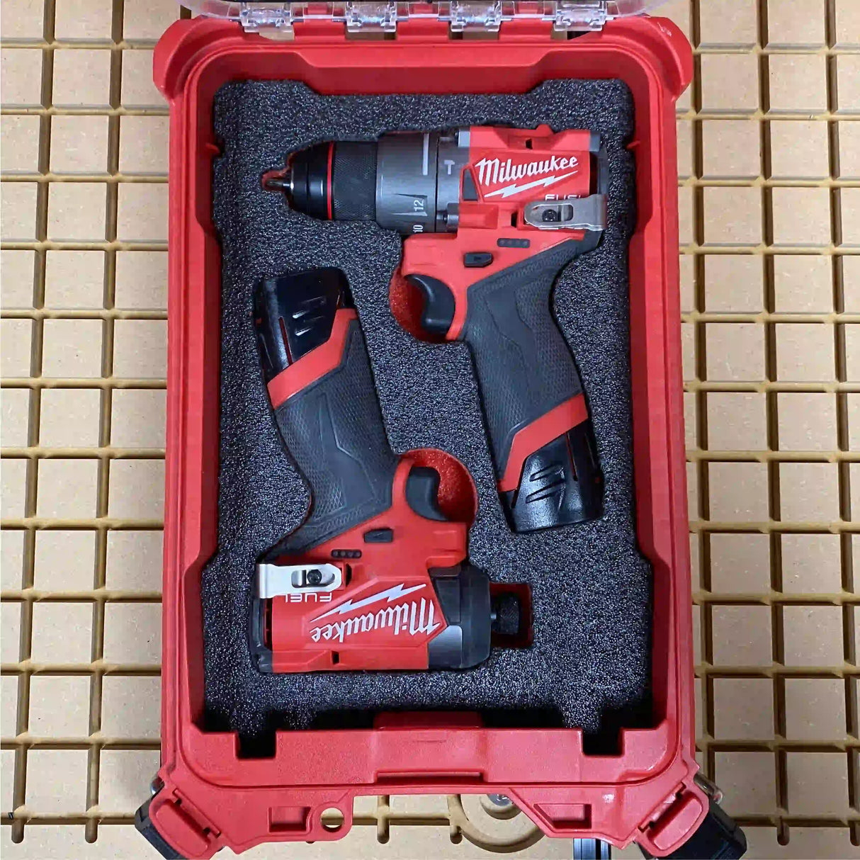 FOAM INSERT to store M12 Fuel Drill and Impact in a Milwaukee Packout 5 Compartment Small Parts Organizer - Tools/Case NOT Included