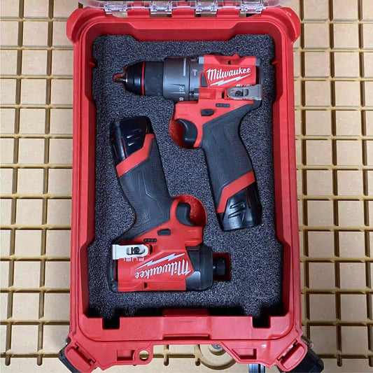 FOAM INSERT to store M12 Fuel Drill and Impact in a Milwaukee Packout 5 Compartment Small Parts Organizer - Tools NOT Included