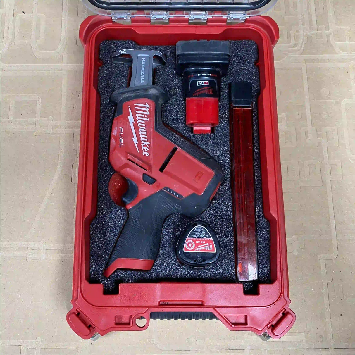 FOAM INSERT to store M12 Fuel Hackzall 2520-20 in a Milwaukee Packout 5 Compartment Small Parts Organizer - Tools/Case NOT Included