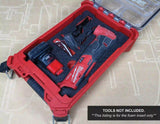 FOAM INSERT to store M12 Fuel Oscillating Multi-Tool 2526-20 in a Milwaukee Packout 5 Compartment Small Parts Organizer - Tools/Case NOT Included