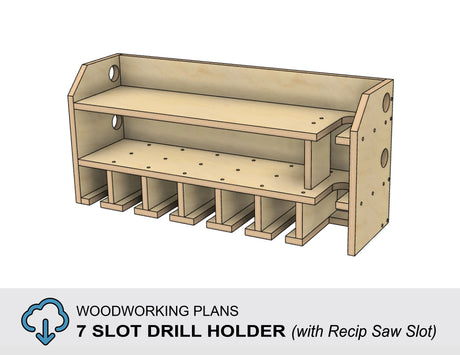 Drill storage charging station plans for the DIY woodworker looking for easy to build plywood projects for storing power tools and charging cordless power tool batteries