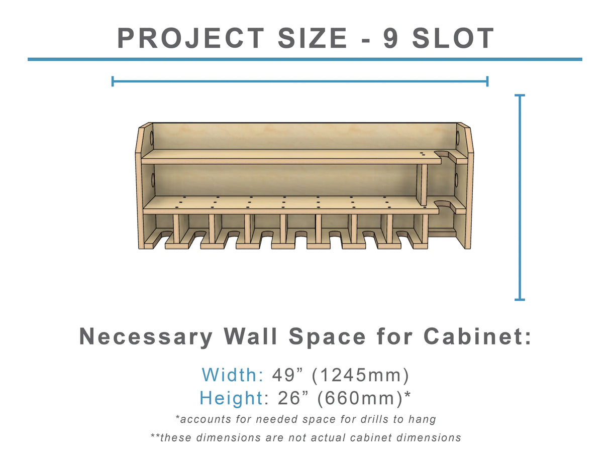 DIY drill holder shelf cabinet needed wall space for mounting a drill holder charging station