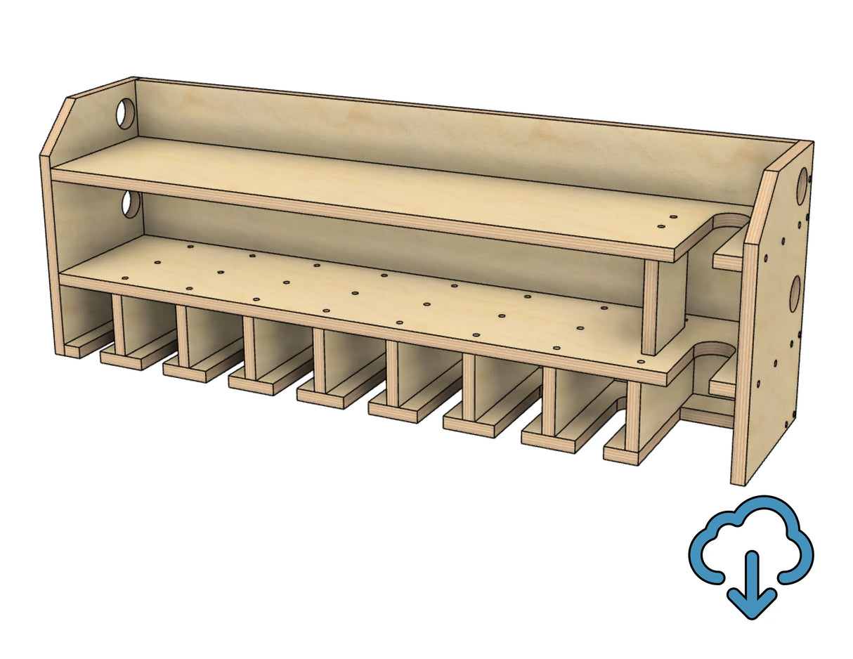 downloadable pdf woodworking plans for beginner woodworks to build a power tool drill storage charging station from plywood 