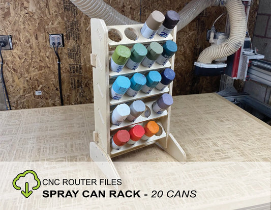 CNC Router Files Spray Can Storage Rack 20 Spray Cans 3D Model