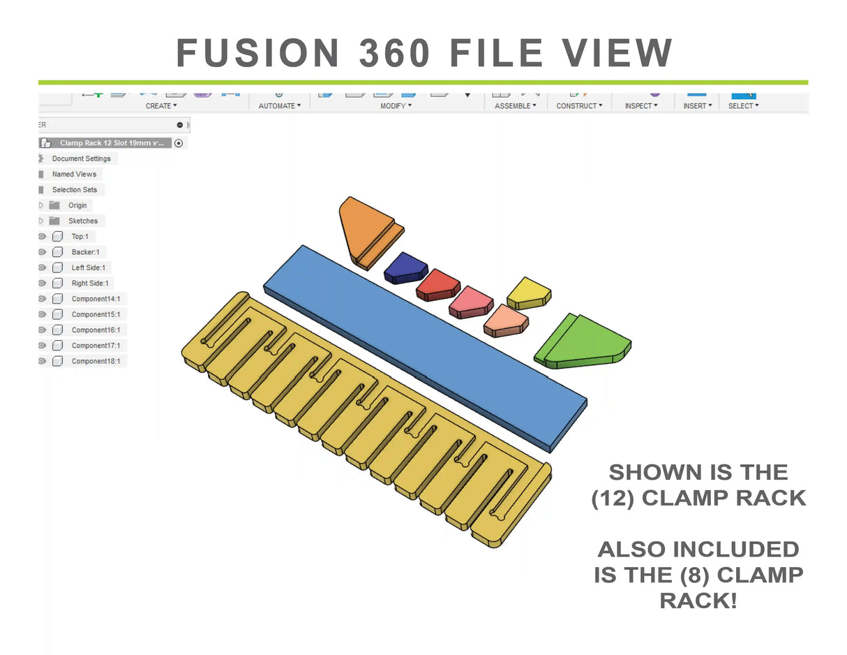 CNC Router Files Clamp Storage Rack 3D Model