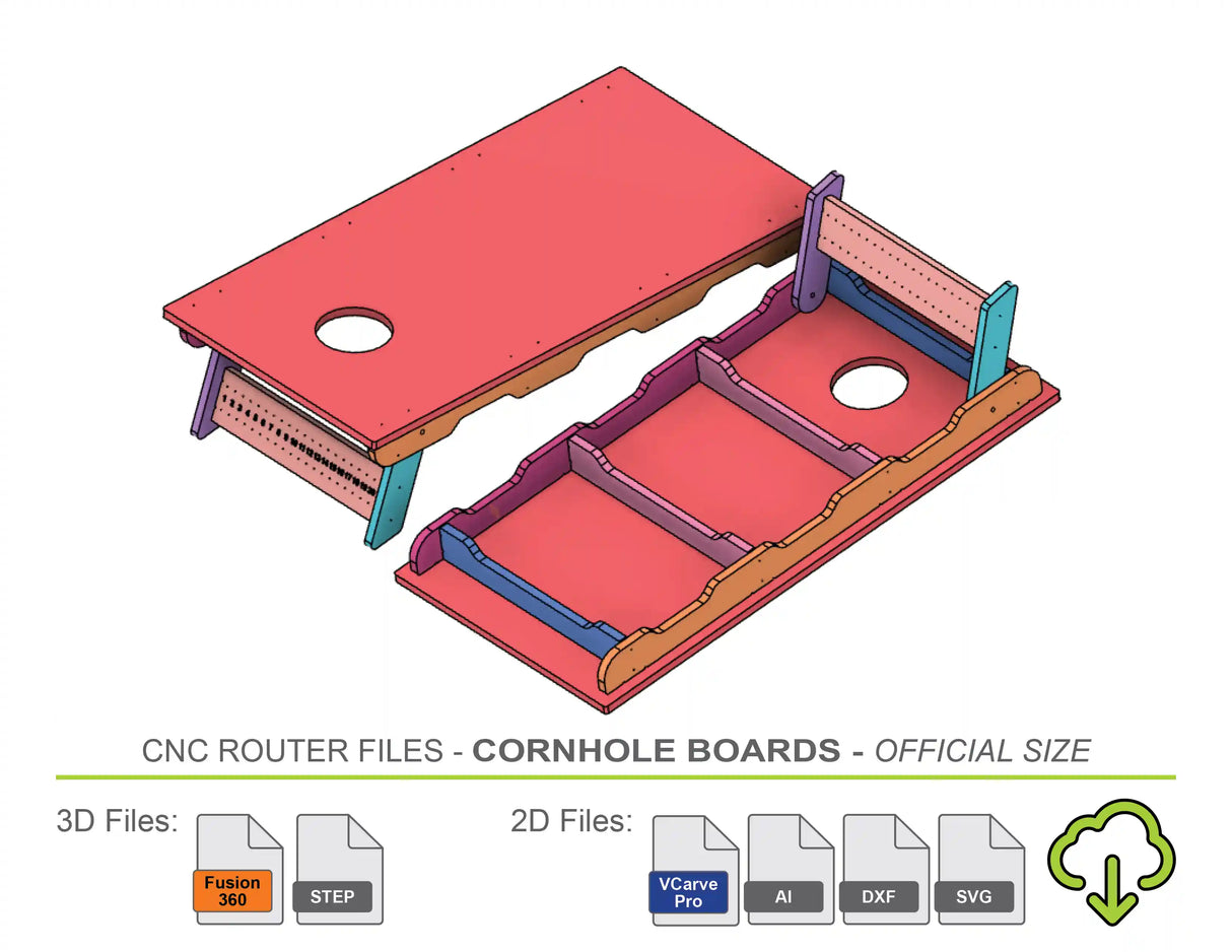 CNC Router Files Cornhole Boards - Official Size Cornhole Boards
