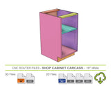 CNC Router Files 18" Shop Cabinet Carcass 3D Model