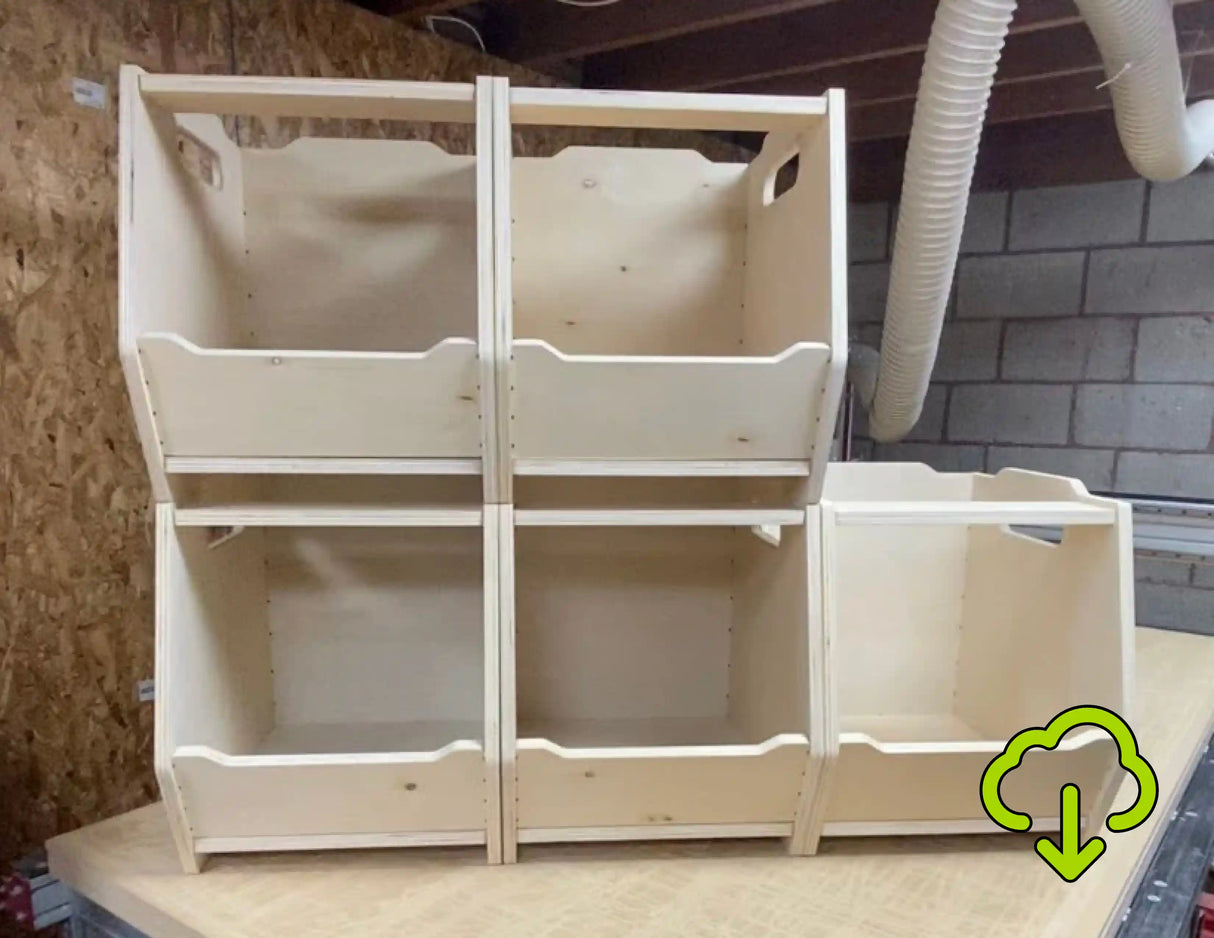 CNC Router Files Stackable Storage Crates