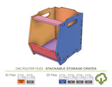 CNC Router Files Stackable Storage Crates