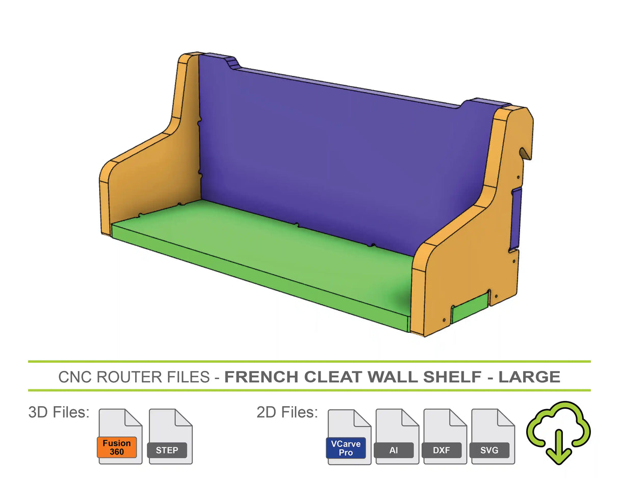 CNC Router Files French Cleat Wall Shelf