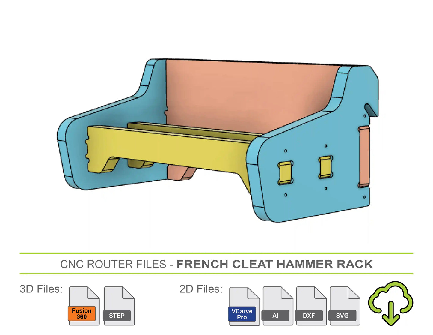 CNC Router Files French Cleat Hammer Rack