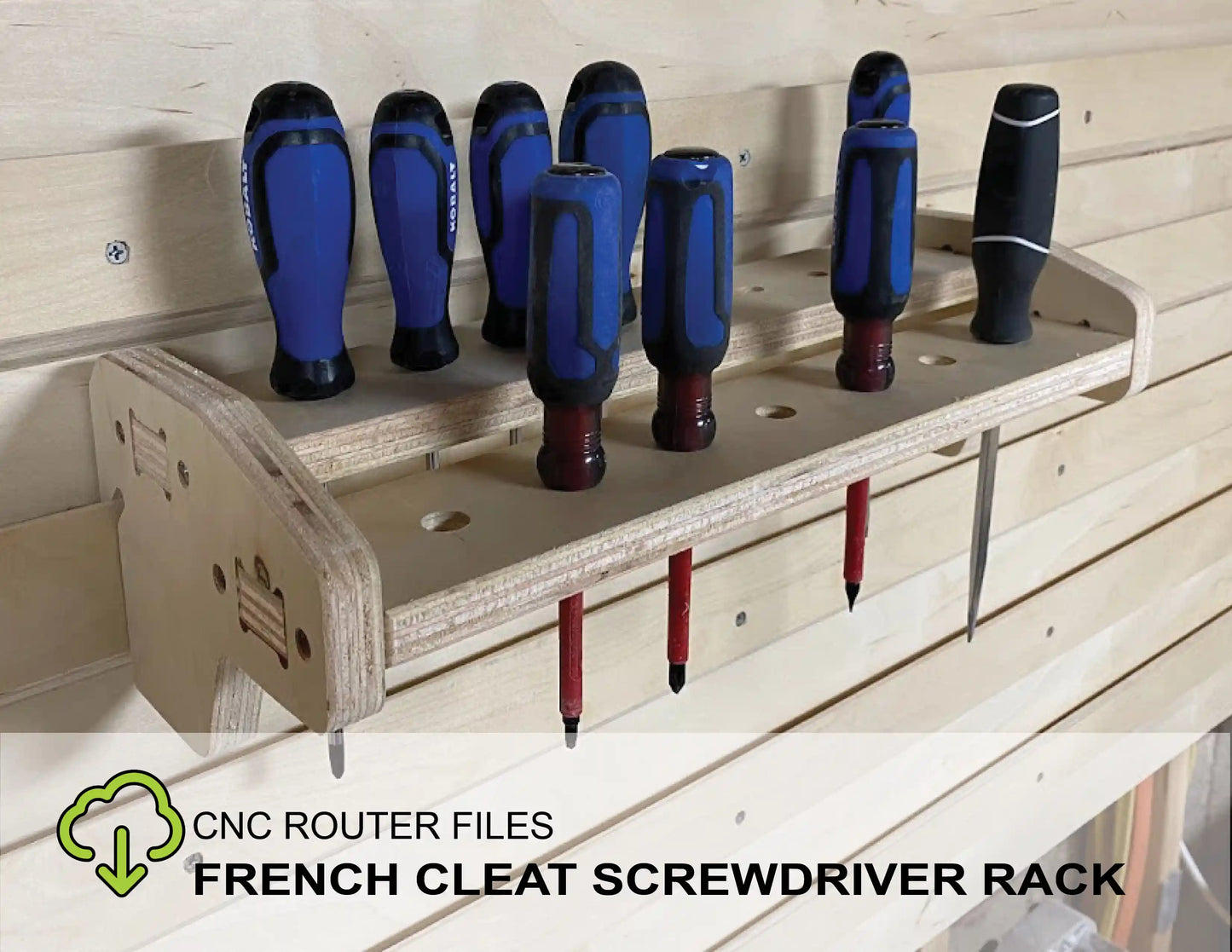 CNC Router Files French Cleat Screwdriver Holder Rack