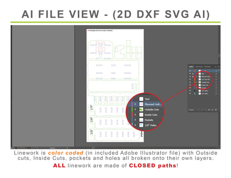 adobe illustrator ai dxf svg 2d linework files of a drill holder shelf organizer cut on as a cnc route project idea