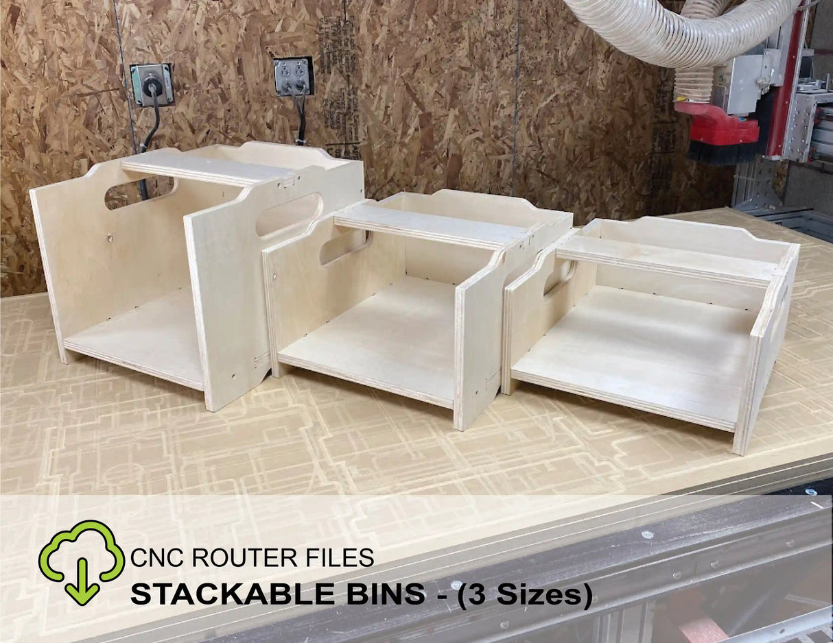 CNC Router Files Stackable Modular Bins