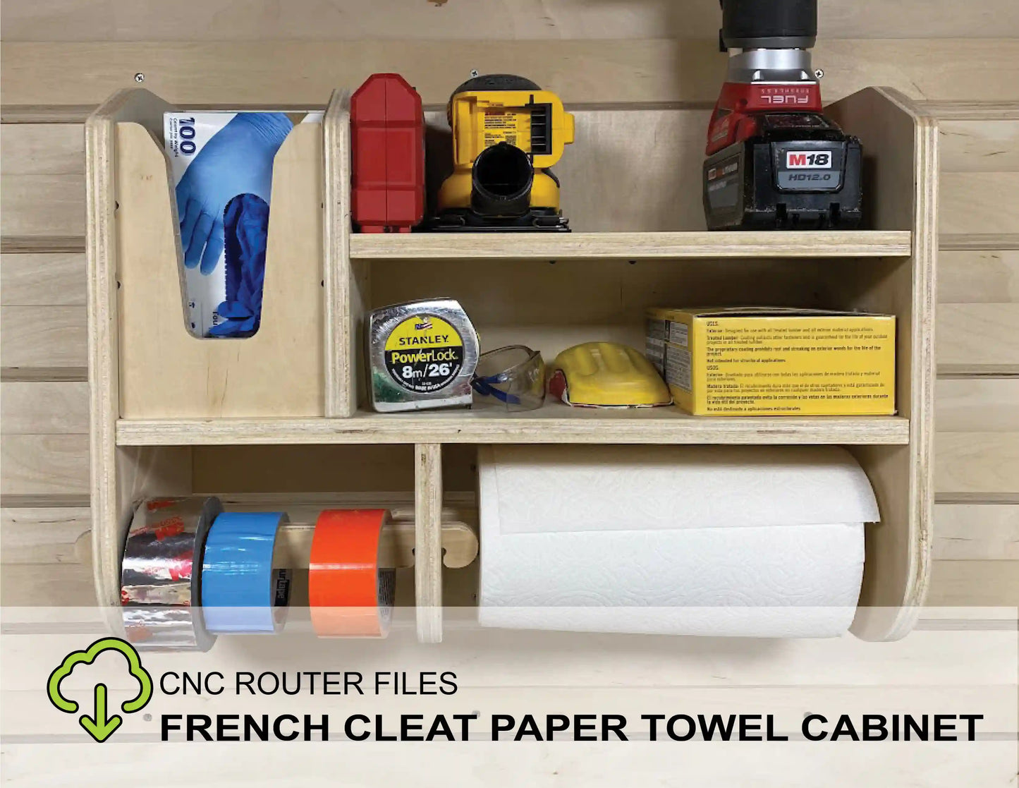 CNC Router Files French Cleat Paper Towel Shop Cabinet