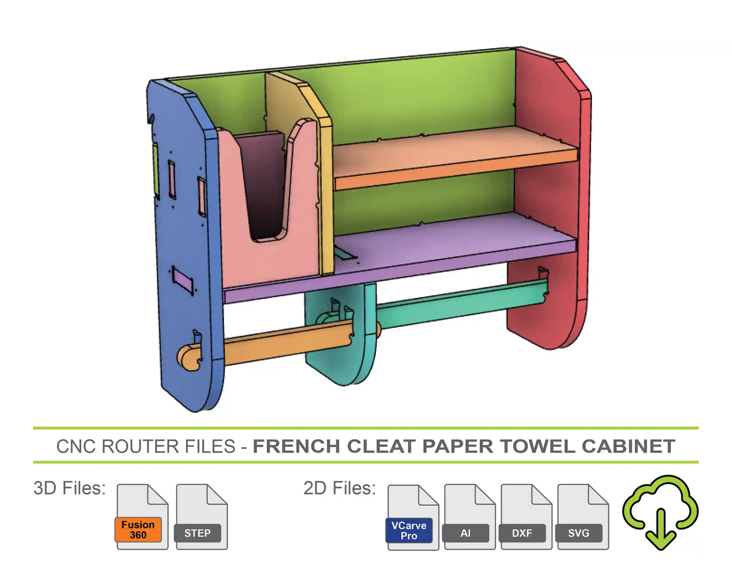 CNC Router Files French Cleat Paper Towel Shop Cabinet