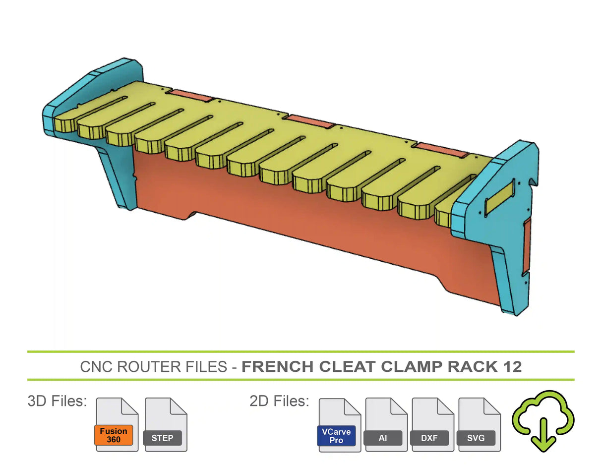 CNC Router Files French Cleat Trigger Clamp Storage Rack