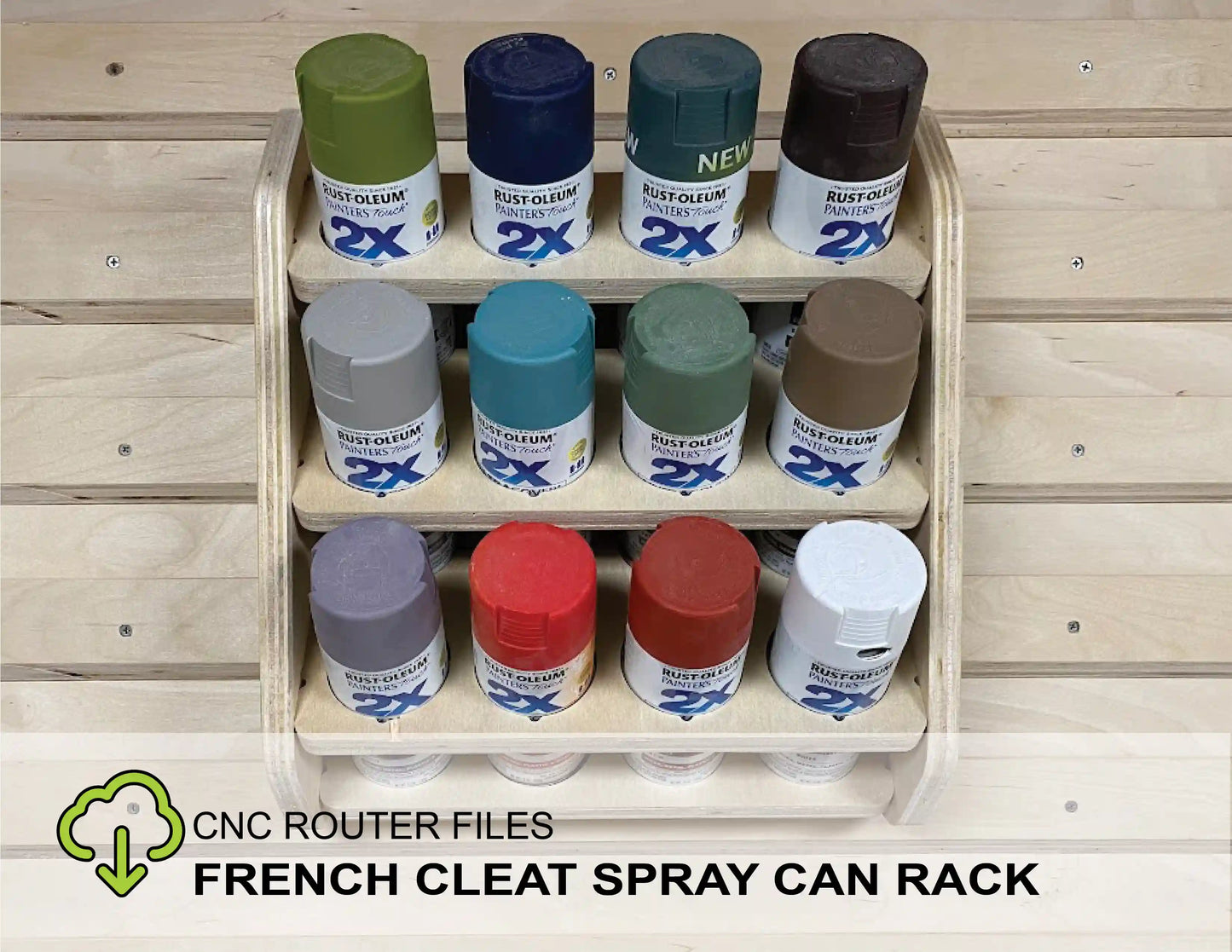 CNC Router Files French Cleat Spray Can Rack
