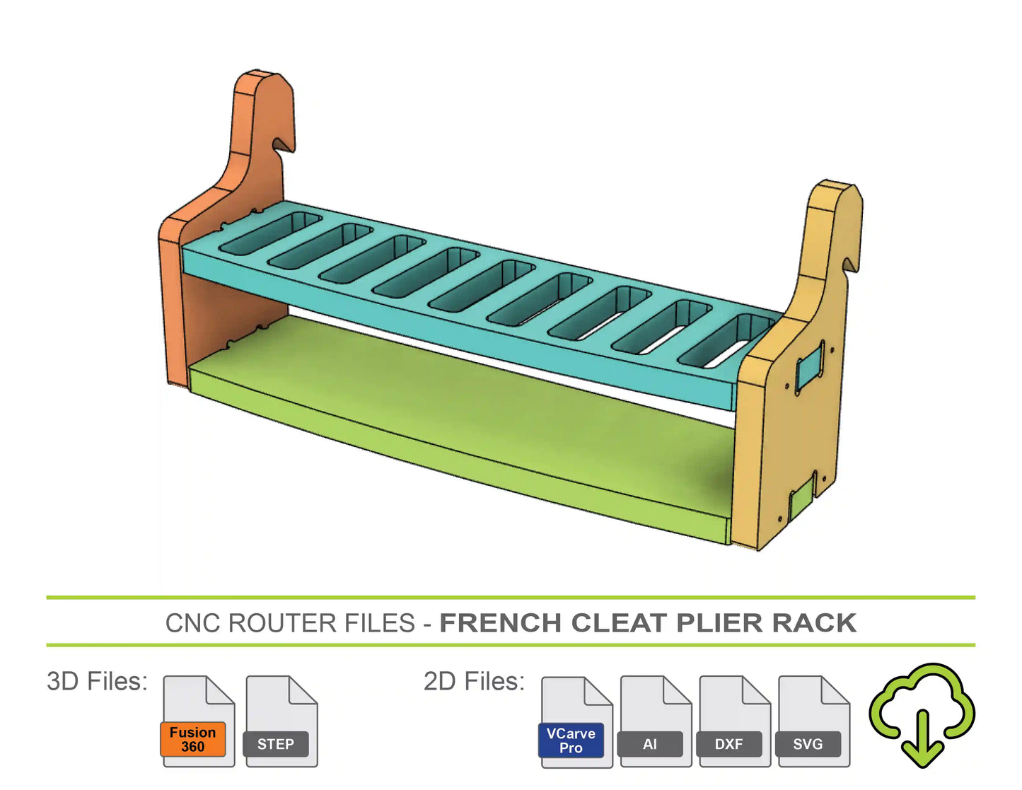 CNC Router Files French Cleat Plier Storage Rack