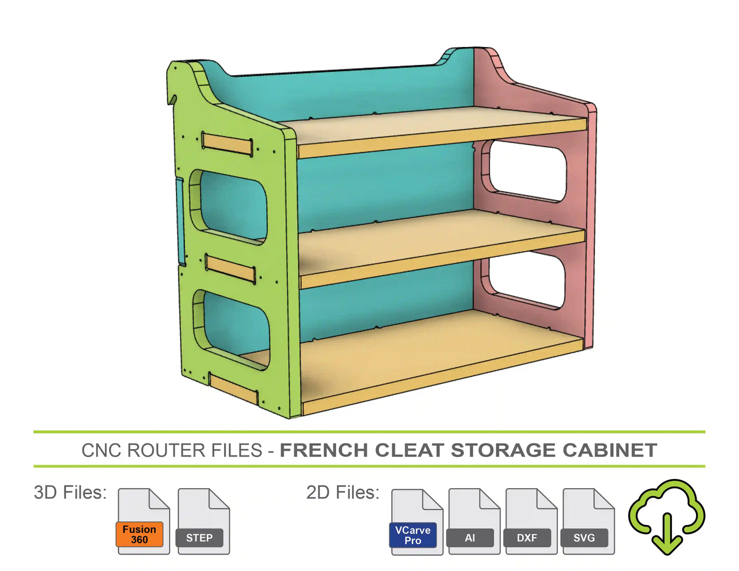 CNC Router Files French Cleat Storage Cabinet Shelving