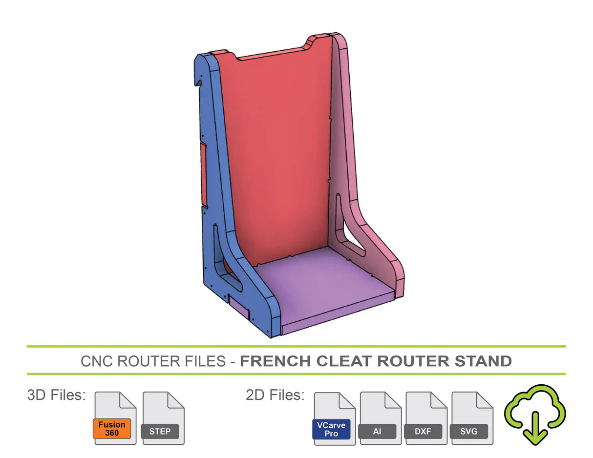 CNC Router Files French Cleat Router Stand Shelf