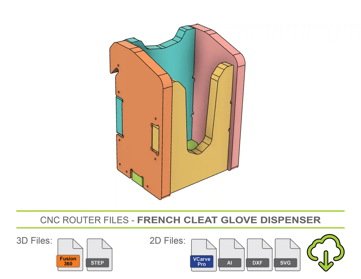 CNC Router Files French Cleat Rubber Glove Dispenser