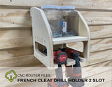 CNC Router Files French Cleat Drill Holder Shelf 2 Slot Mini