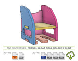 CNC Router Files French Cleat Drill Holder Shelf 2 Slot Mini