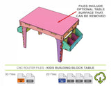 CNC Router Files Kids Building Bricks Table