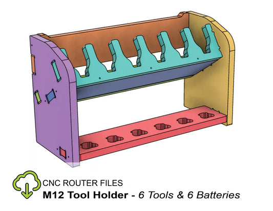 CNC Router Files M12 Tool Holder for Milwaukee M12 Tools