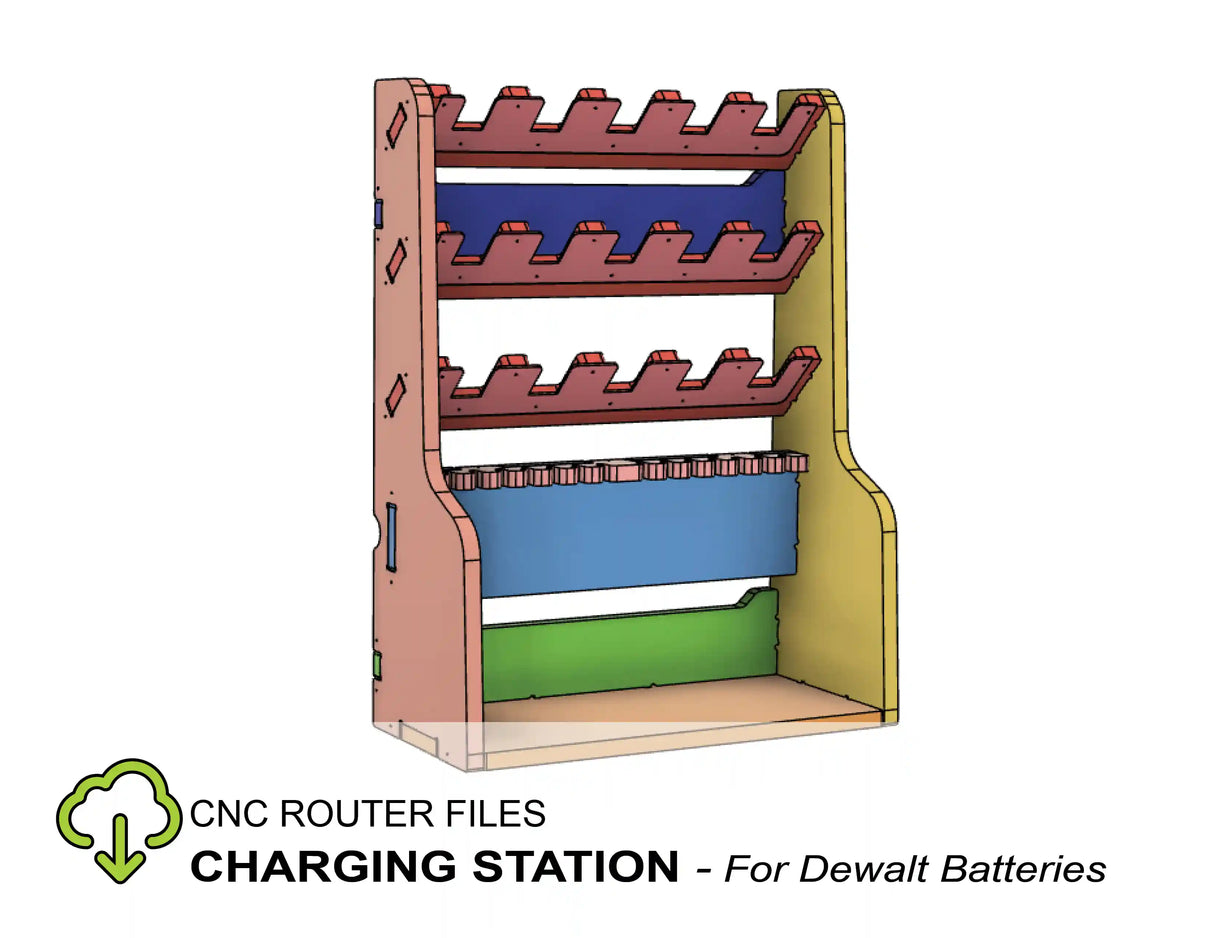 dewalt battery charging station cnc router project file for building a wall mounted battery holder with chargers