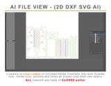 adobe illustrator 2D linework ai dxf svg files of caulk tube storage organizer for storing 18 cans of caulking made from plywood on a cnc router project files